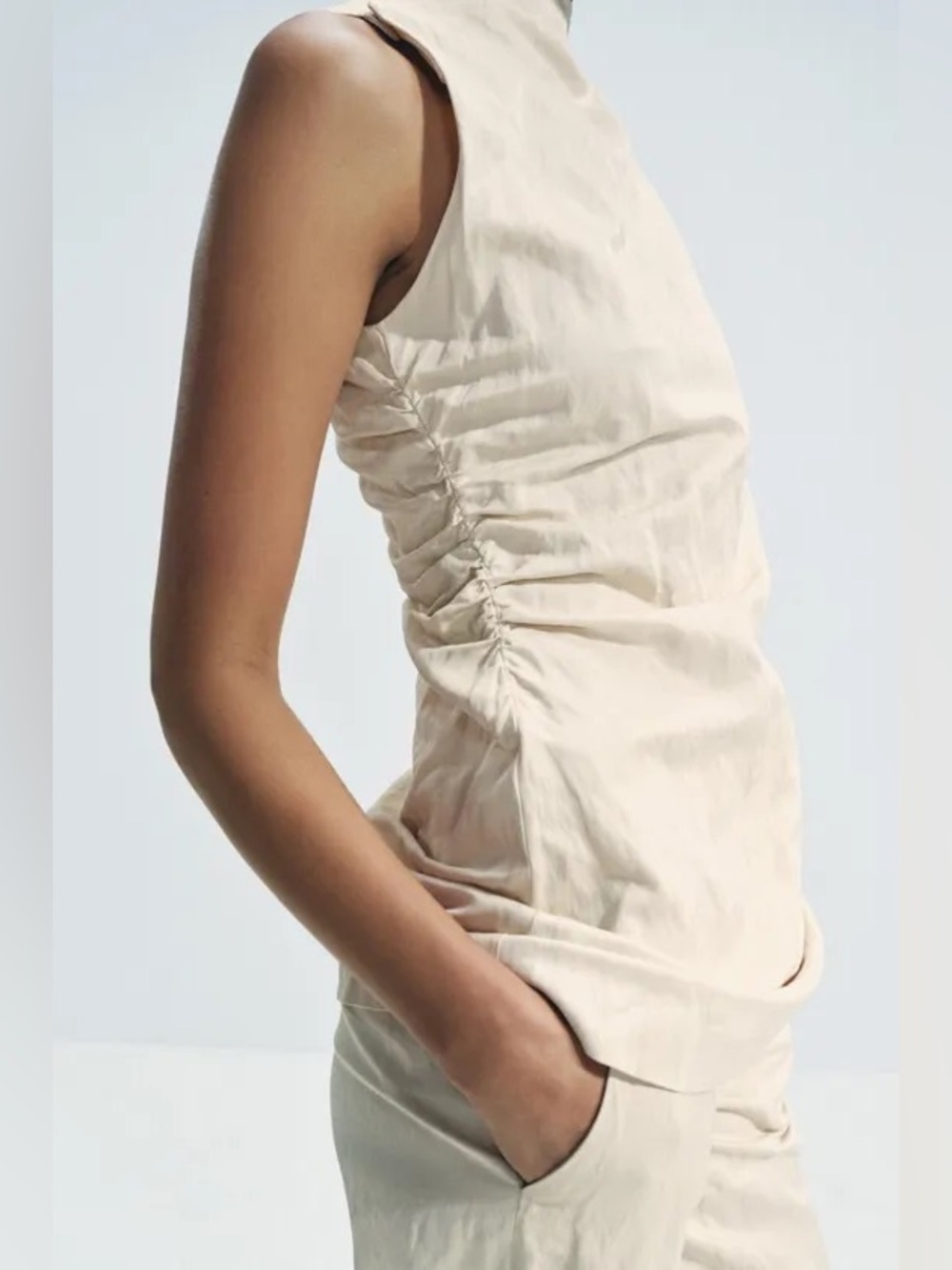 Cream Textured Shirt - Picture 2 of 5